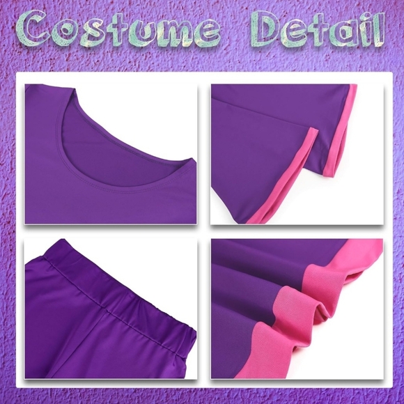 Scooby Doo Adult Daphne Costume Accessories Kit Red Wig Flare Pants Hippie 70s - Picture 3 of 14